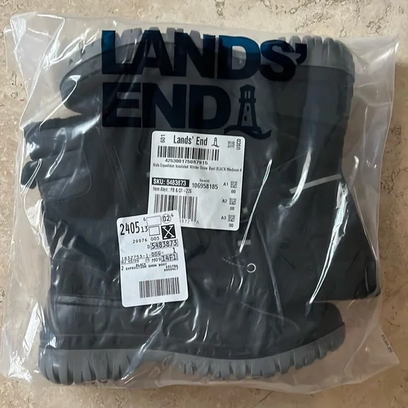 NWT! Lands’ End kids exped insulated winter snow boots - size 4 - Picture 1 of 4